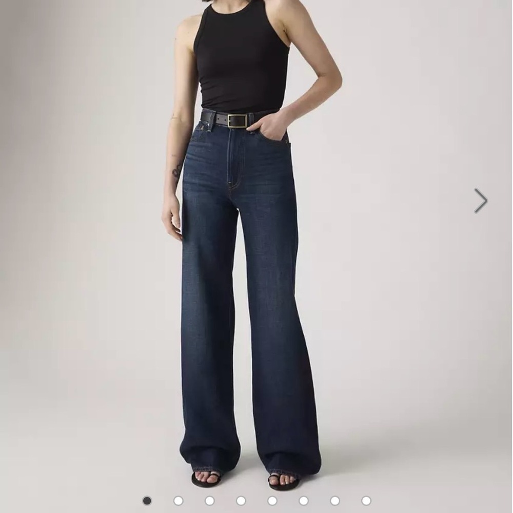 RIBCAGE WIDE-LEG LINEN+ DENIM WOMEN'S JEANS